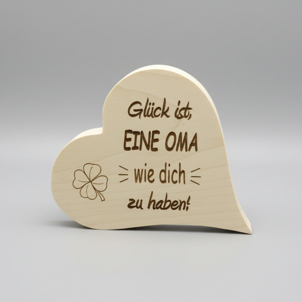 Heart with saying for grandmas made of maple