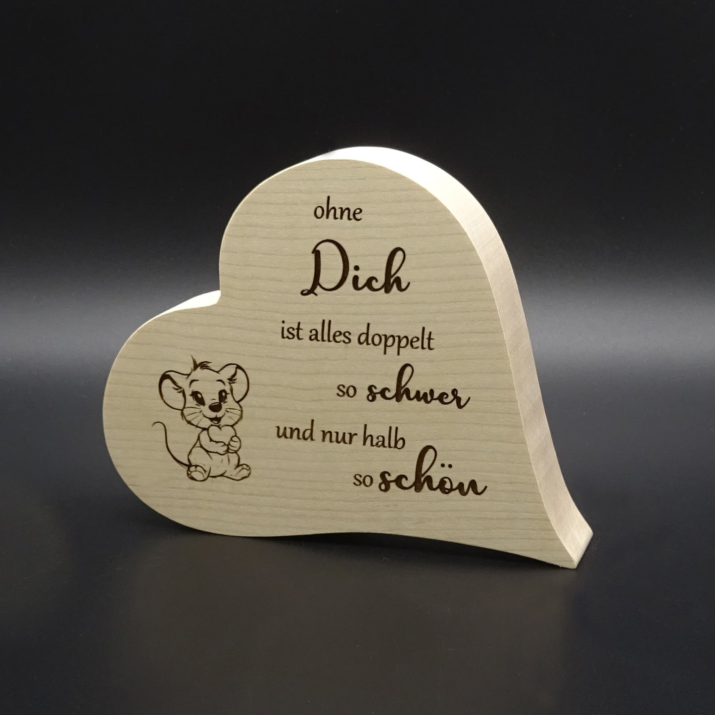 Herz mit Spruch ohne Dich...