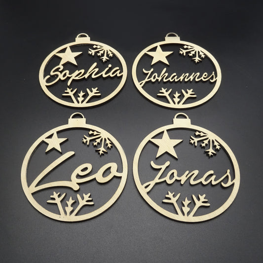Weihnachtskugel holz personalisiert