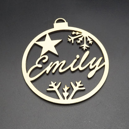 Weihnachtskugel holz personalisiert