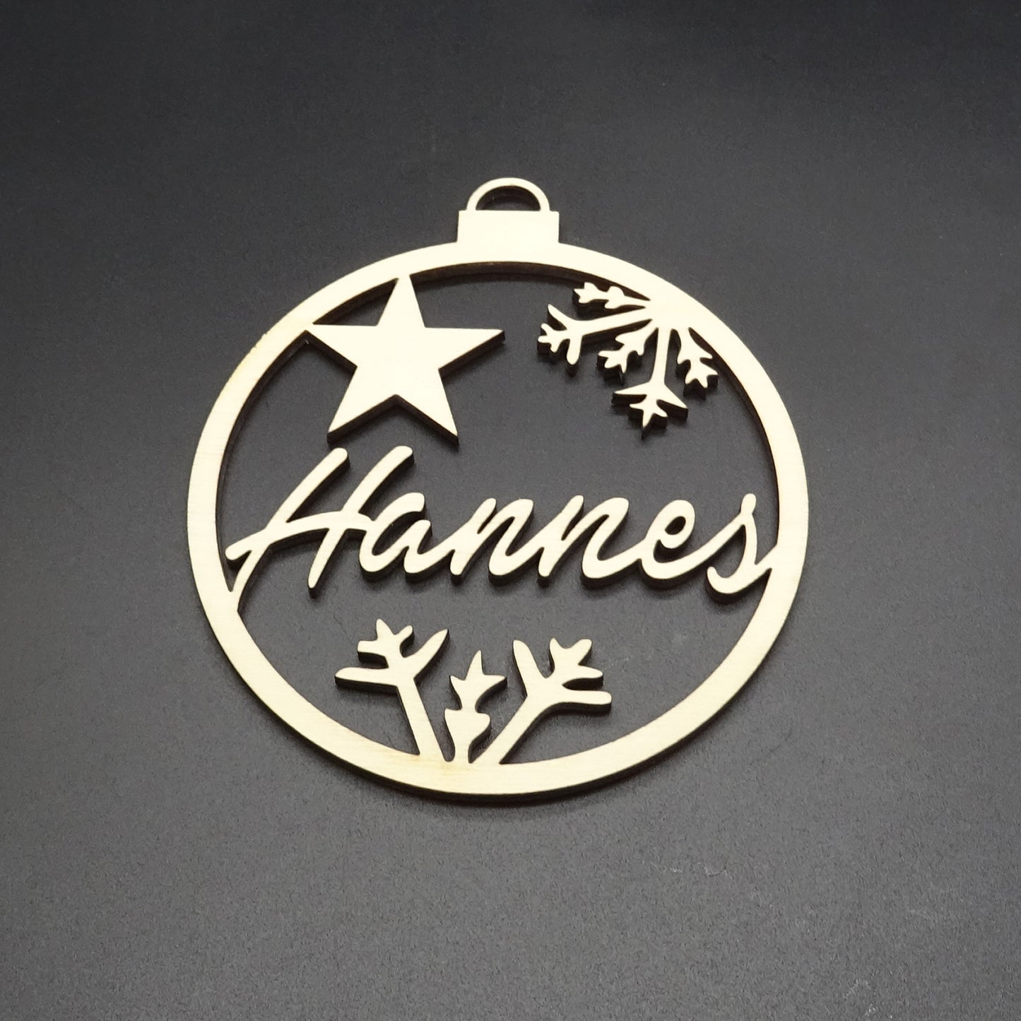 Weihnachtskugel holz personalisiert