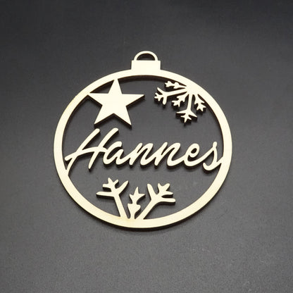 Weihnachtskugel holz personalisiert