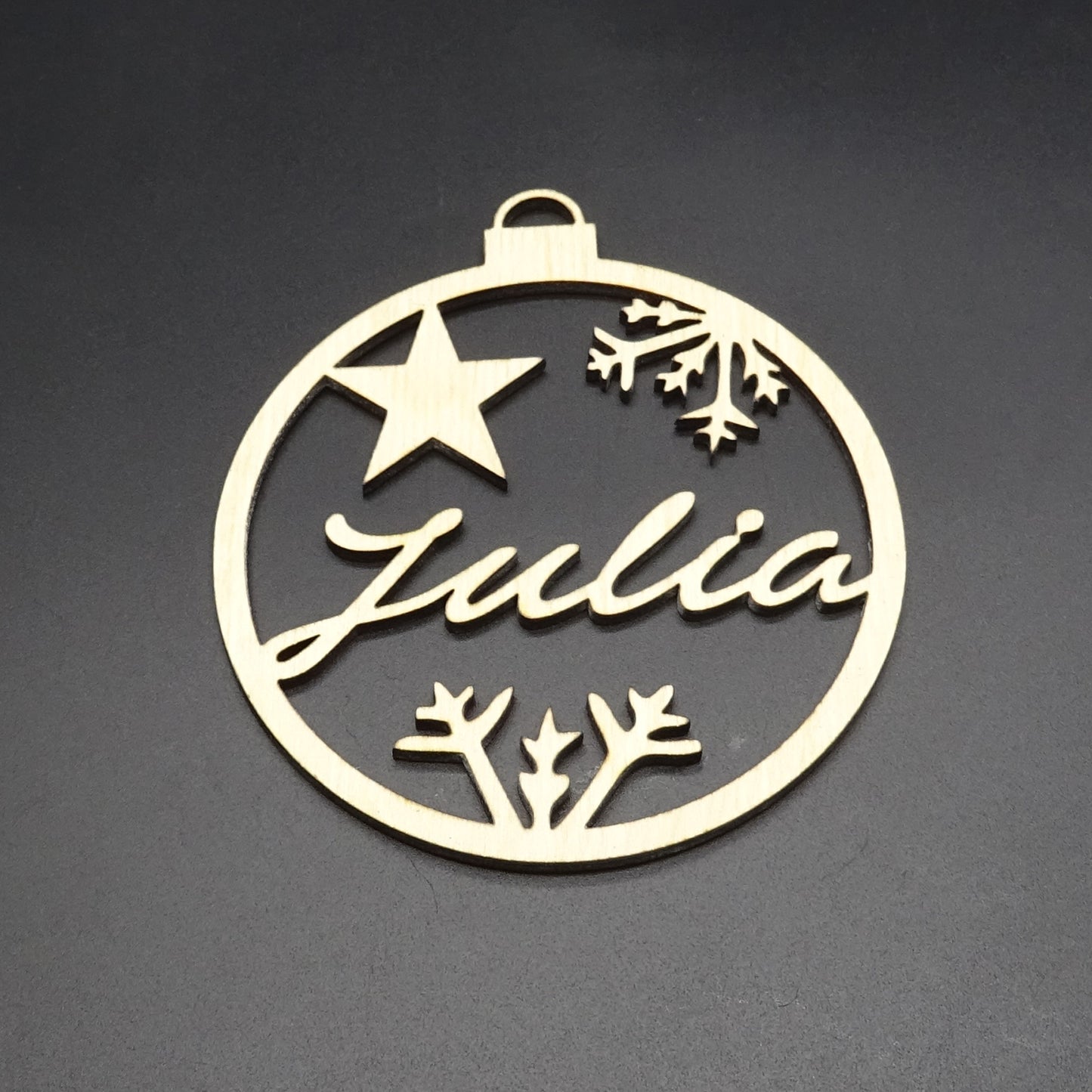 Weihnachtskugel holz personalisiert