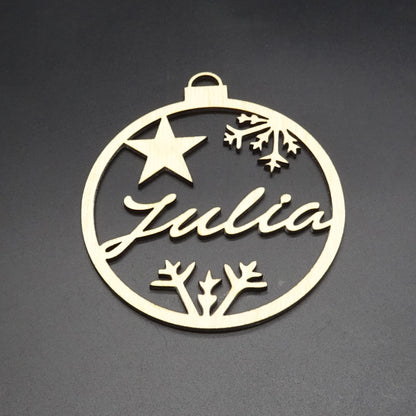 Weihnachtskugel holz personalisiert