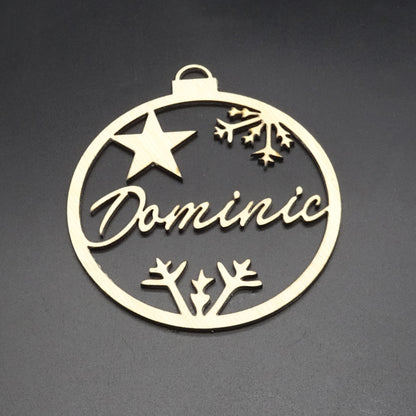 Weihnachtskugel holz personalisiert