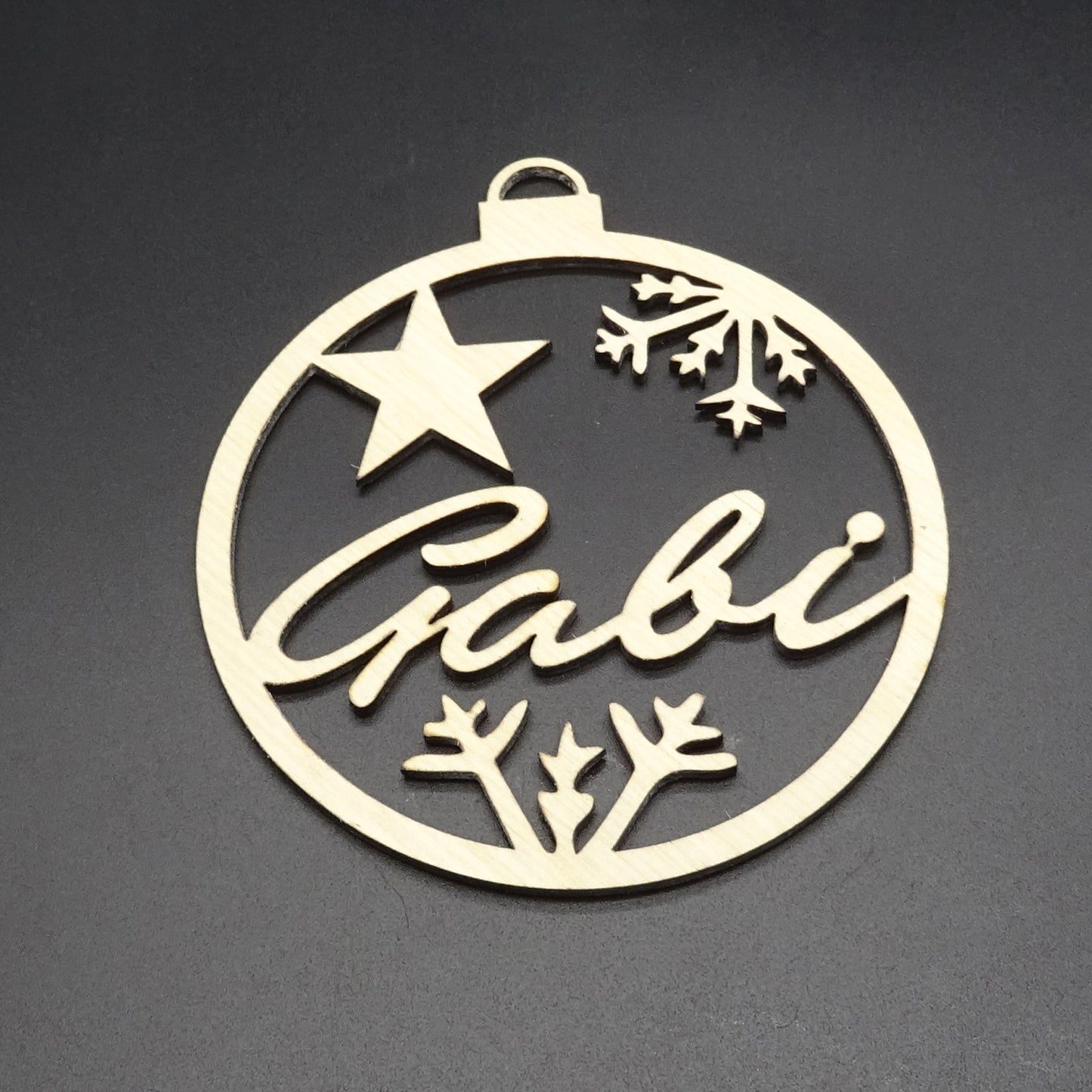 Weihnachtskugel holz personalisiert