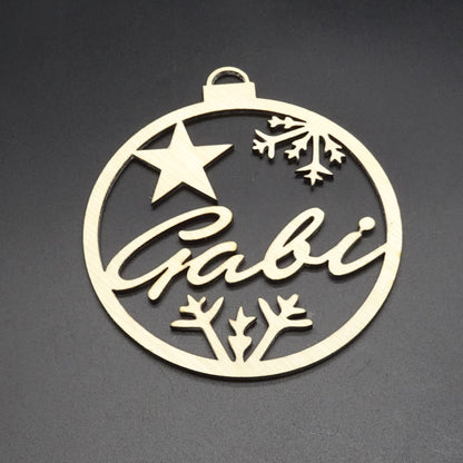Weihnachtskugel holz personalisiert