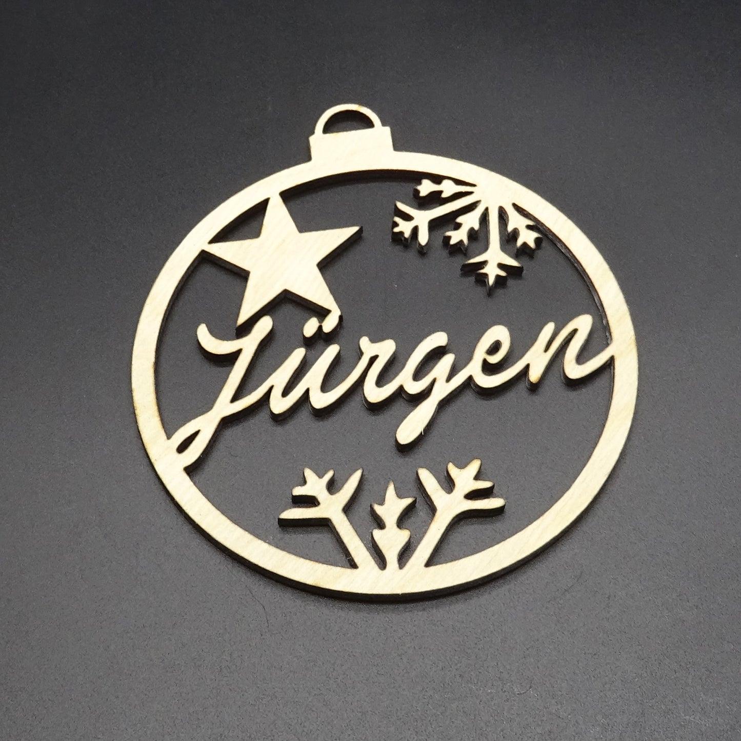 Weihnachtskugel holz personalisiert