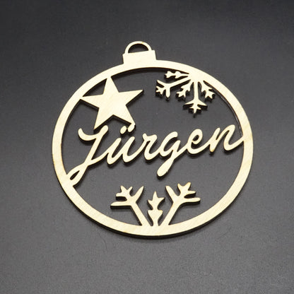 Weihnachtskugel holz personalisiert