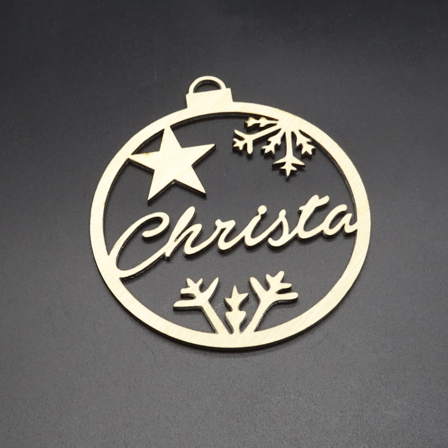 Weihnachtskugel holz personalisiert