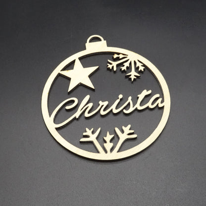 Weihnachtskugel holz personalisiert