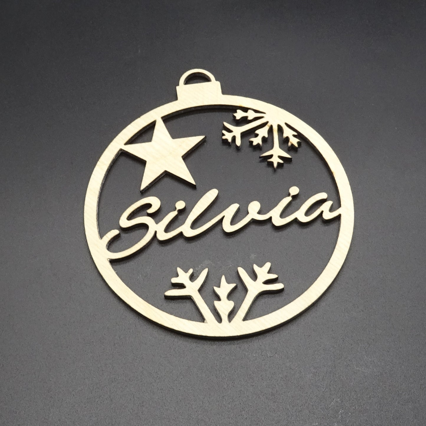 Weihnachtskugel holz personalisiert