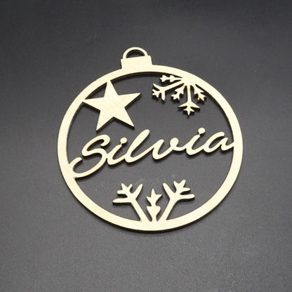 Weihnachtskugel holz personalisiert