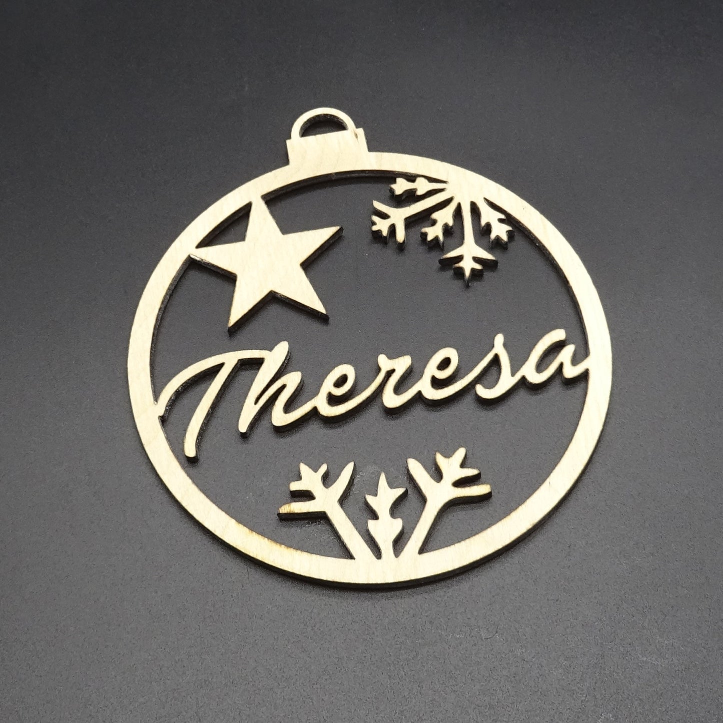 Weihnachtskugel holz personalisiert