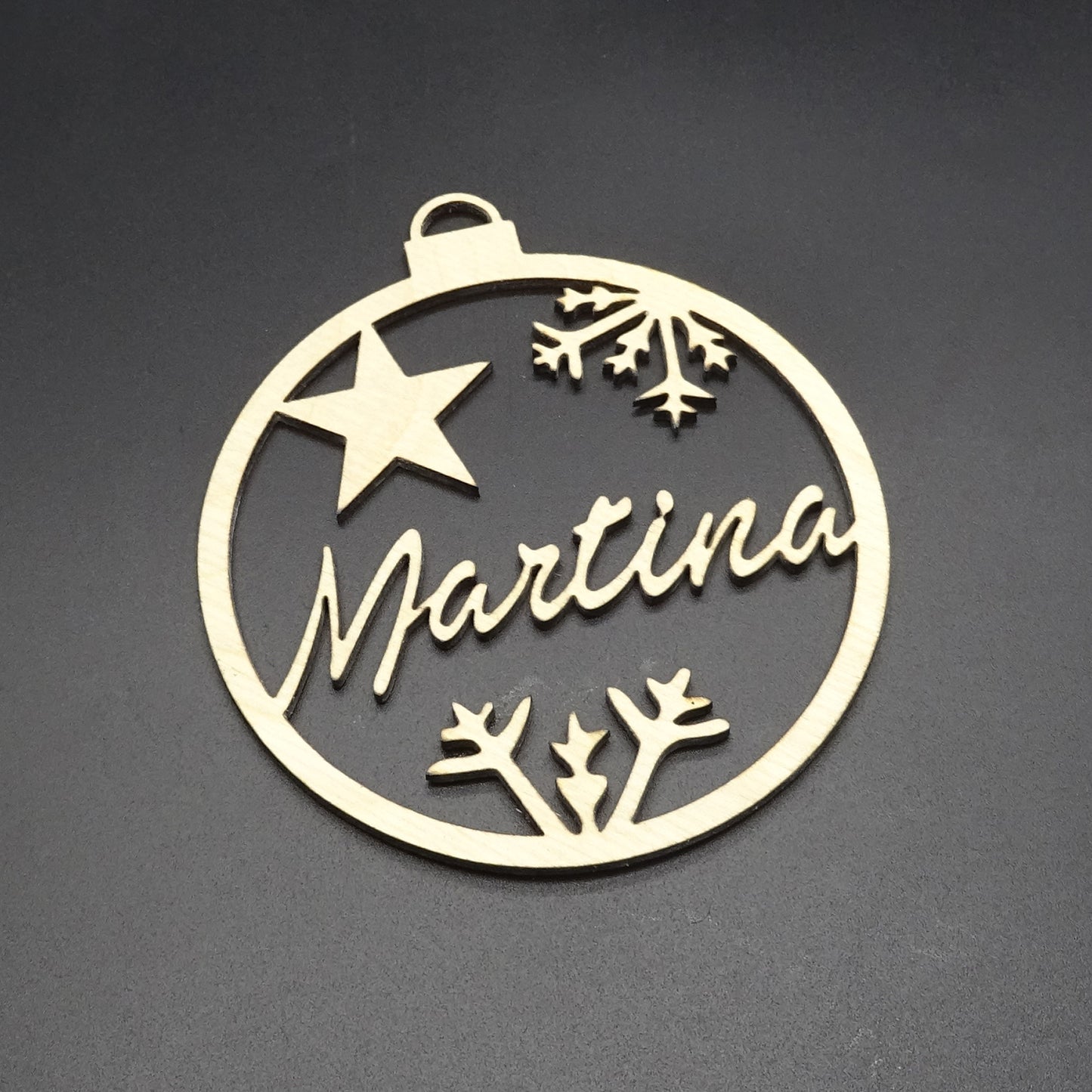 Weihnachtskugel holz personalisiert