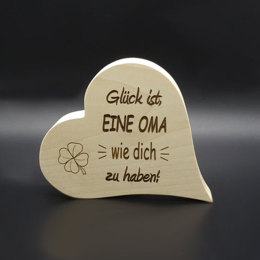 Herz mit Spruch für Oma`s aus Ahorn