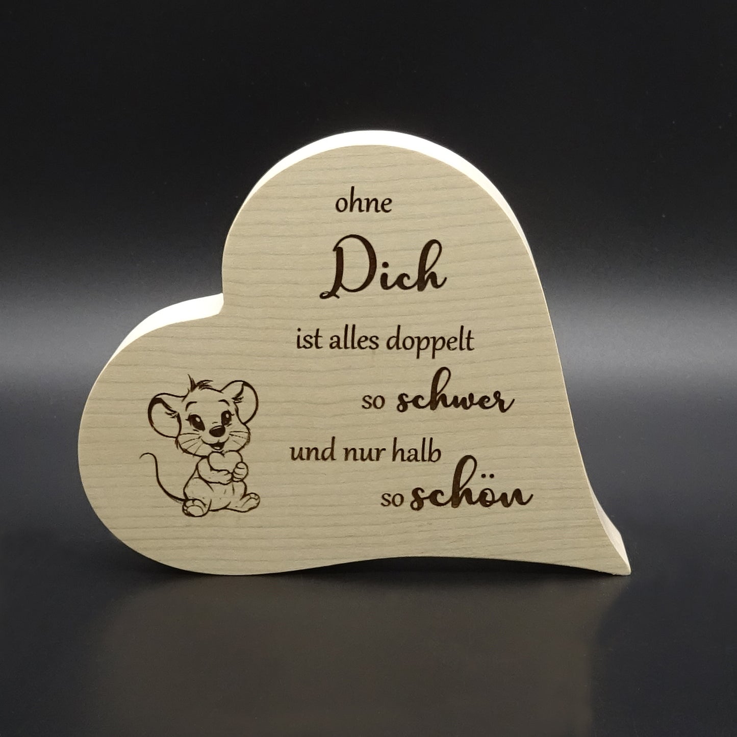 Herz mit Spruch ohne Dich...