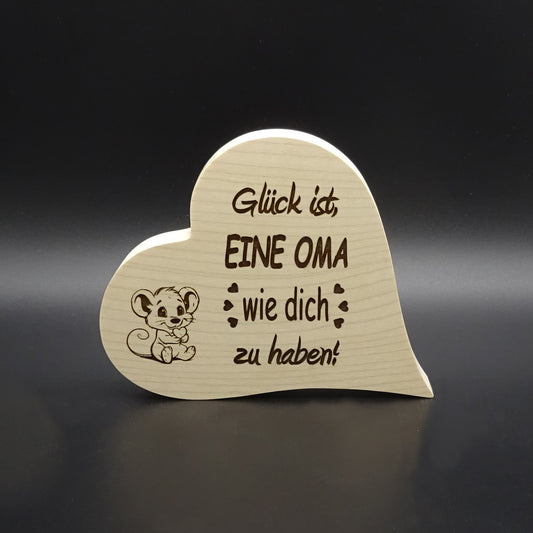 Herz mit Spruch Glück ist eine Oma...