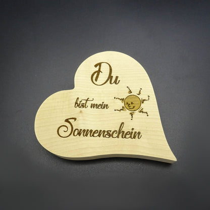Herz mit Spruch aus Ahorn