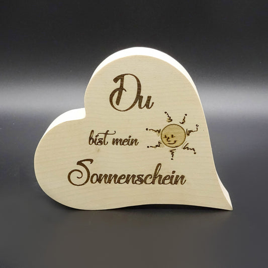 Herz mit Spruch aus Ahorn