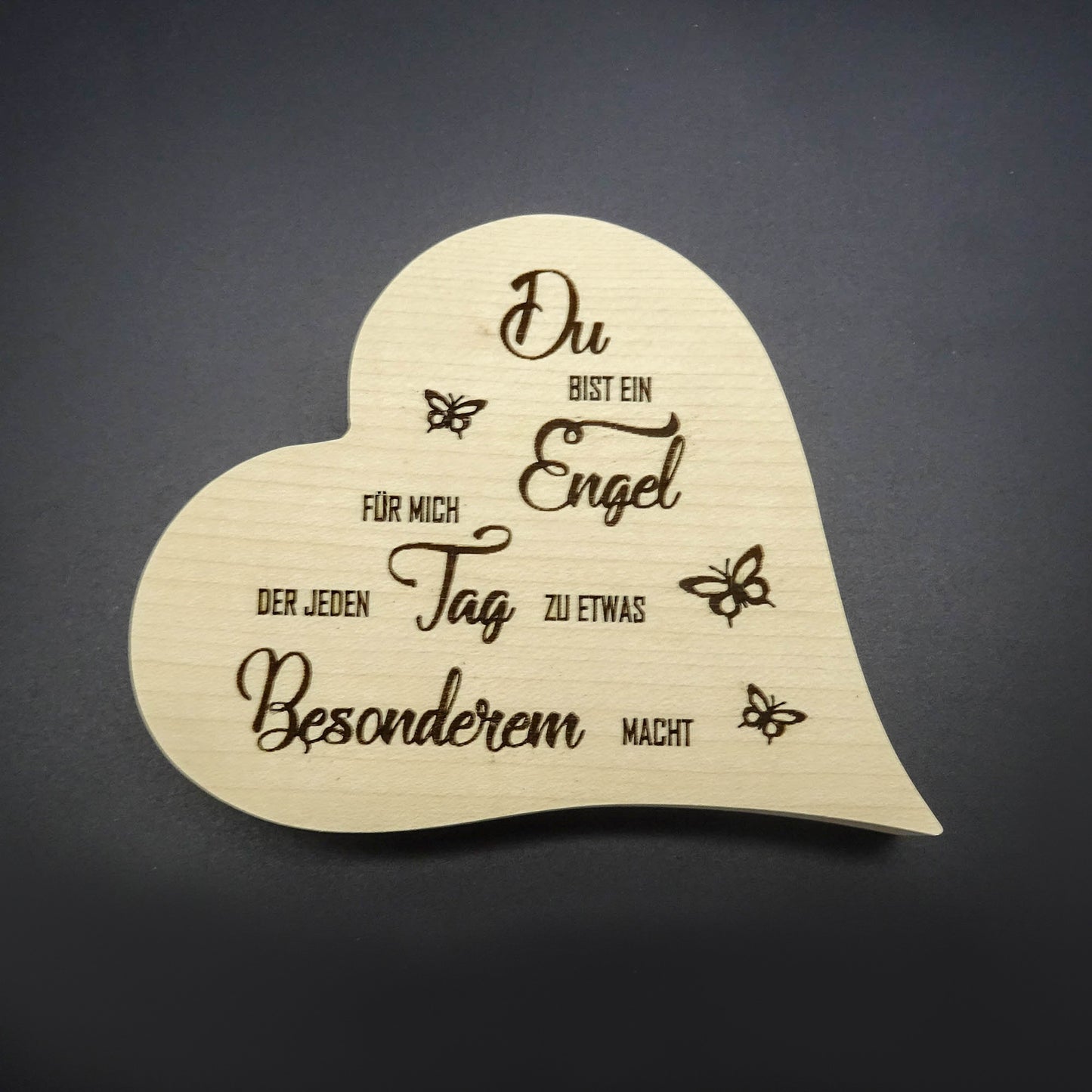 Herz mit Spruch aus Ahorn