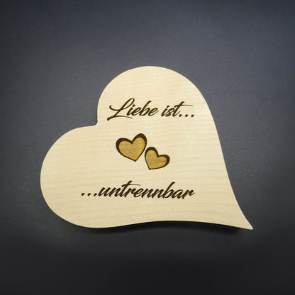 Herz mit Spruch aus Ahorn