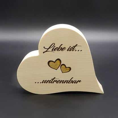 Herz mit Spruch aus Ahorn