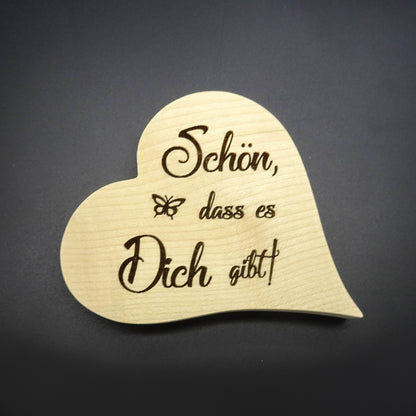 Herz mit Spruch aus Ahorn
