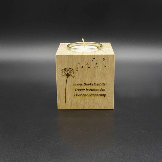 Gedenkwürfel Teelichthalter aus Holz