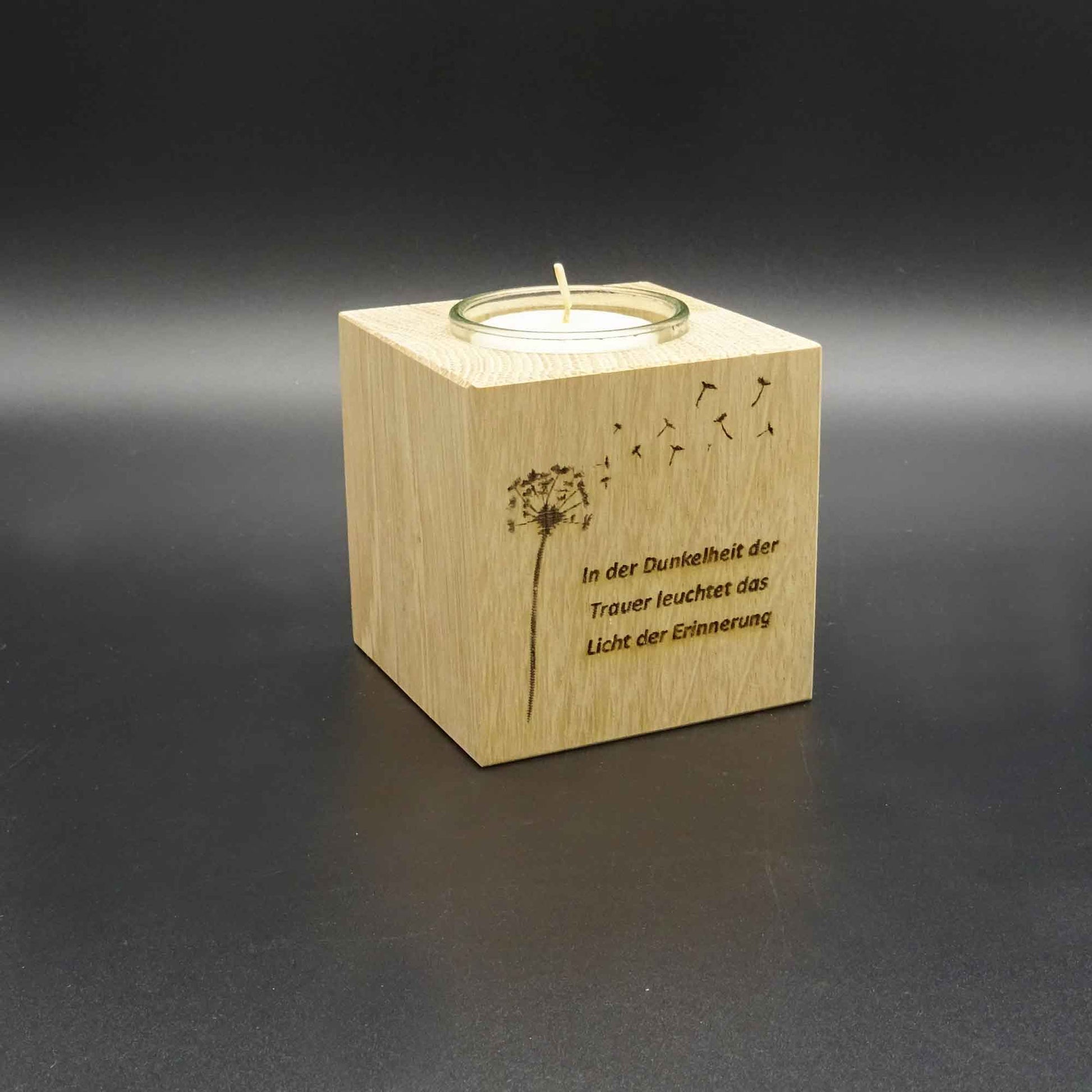 Gedenkwürfel Teelichthalter aus Holz