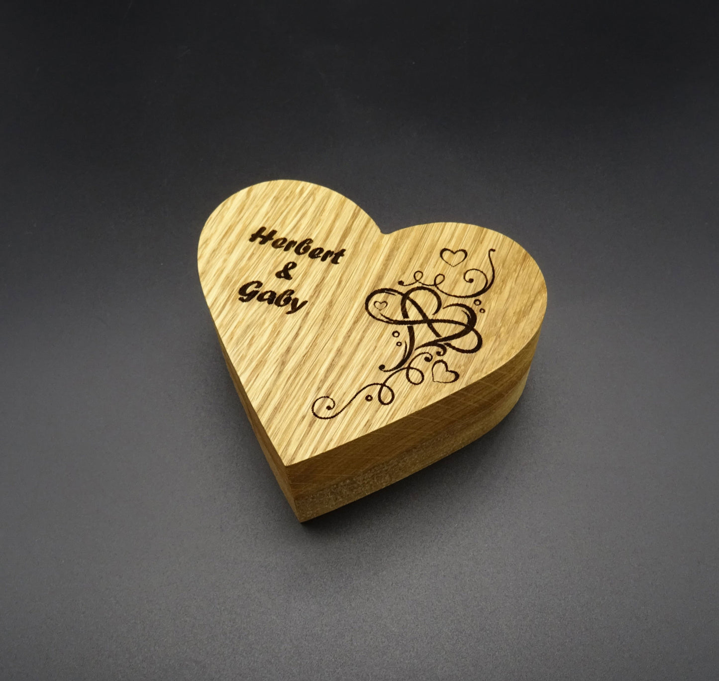 Ringbox, Holz-Herz für Trauringe